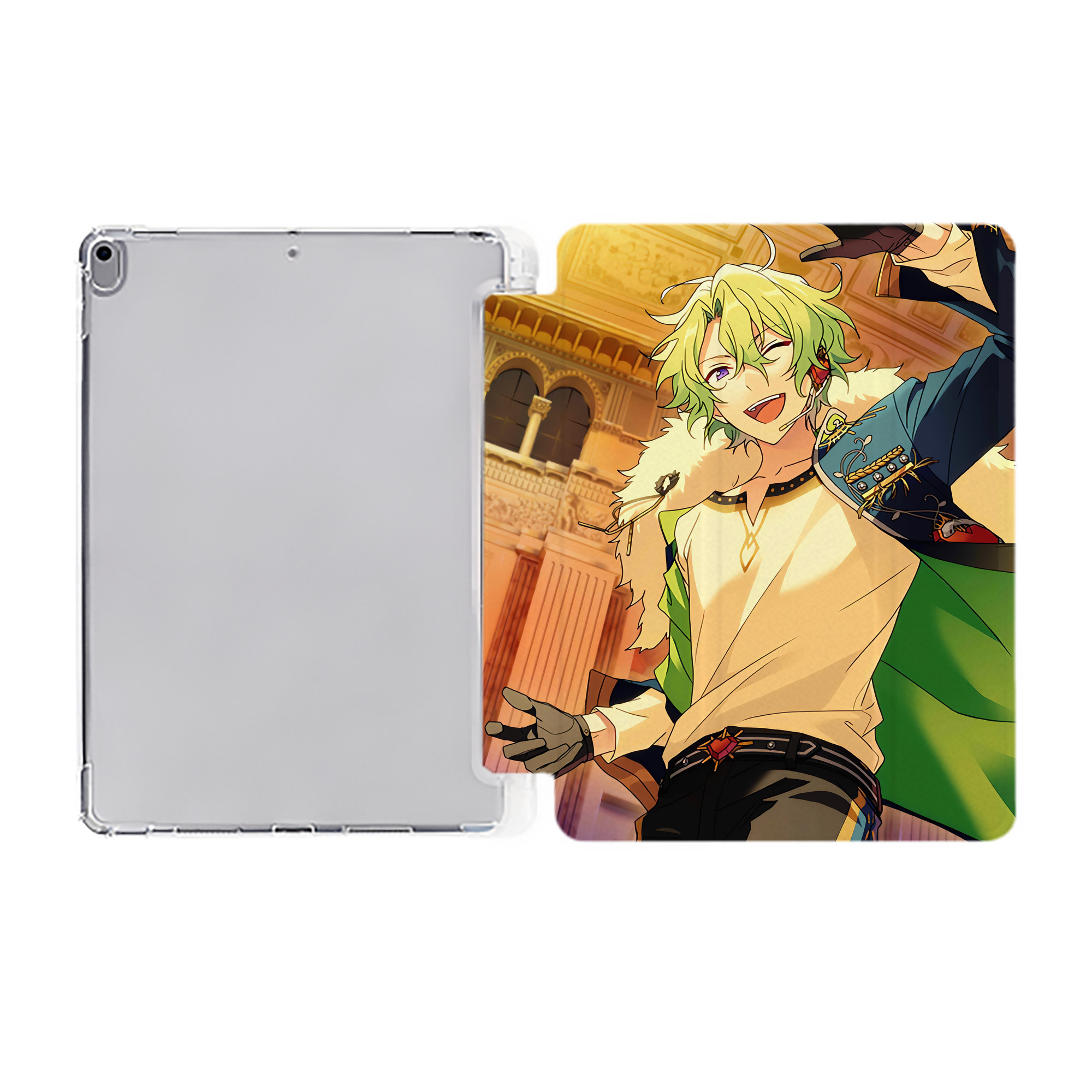（画像用） あんさんぶるスターズ! Ensemble Stars IPad ケース ペン収納付き 三つ折りスタンド PUレザー×シリコン 対応機種9.5/10.5/10.9インチ